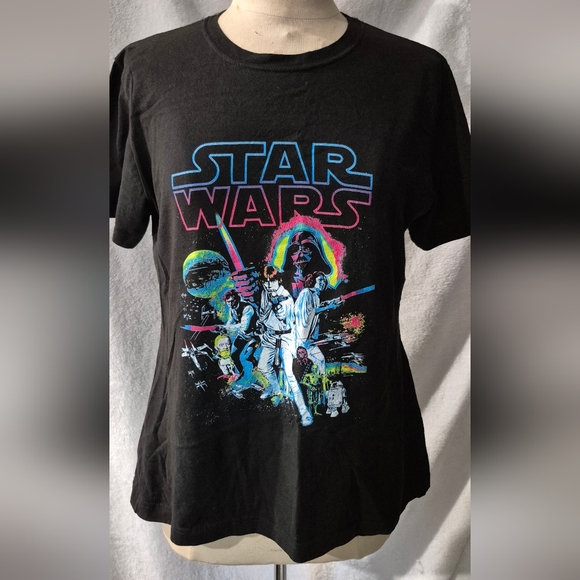 Star Wars Black Tee with White Logo - Picture 1 of 3